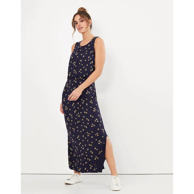 Joules Sleeveless Maxi Dress - Navy Sunflower Ditsy-1